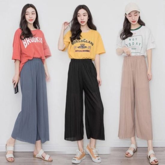 찰랑핏 체형커버 쿨 와이드 밴딩 플리츠 팬츠 9color