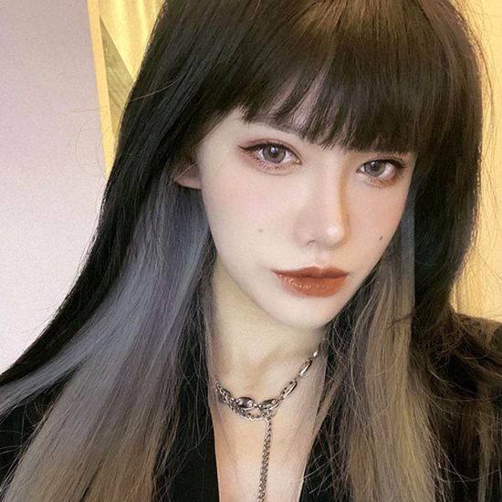 [언니네 가발] 컬러 브릿지 헤어피스 6p세트(실버그레