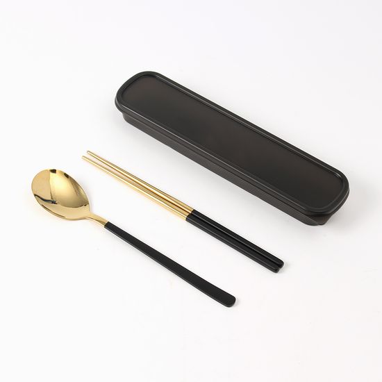 [쿠킹홈]골든테이블 휴대용 수저세트(블랙)