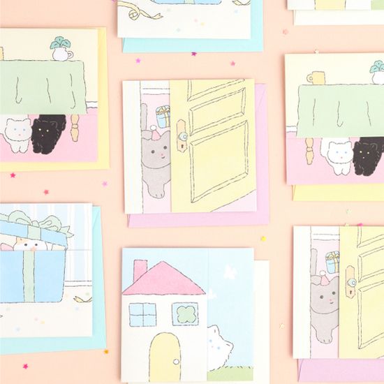 [대시앤도트] 빼꼼냥 메세지 카드 