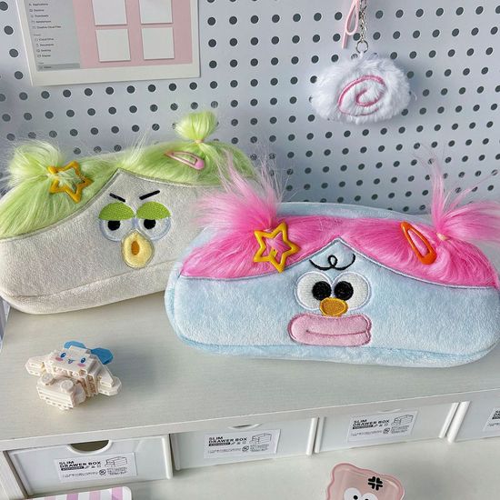 양갈래 머리 묶는 별자리 인형 캐릭터 필통 파우치