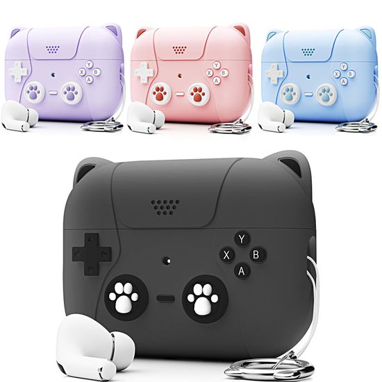 에어팟4 세대 고양이 레트로 게임기 실리콘 케이스