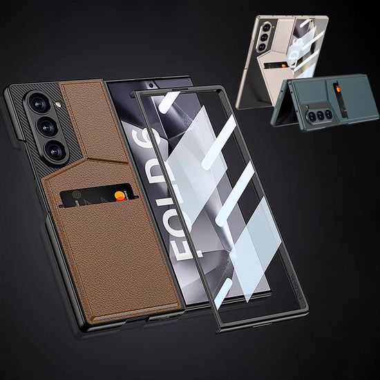 갤럭시 z폴드 7 6 가죽 카드 지갑 전면 풀커버 케이스