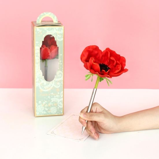 화이트 러블리 아네모네 플라워펜 - white lovely anemone flower pen
