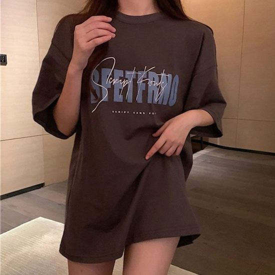 데일리 여자 반팔 티셔츠 박스티 라운드넥 캐주얼[WC8