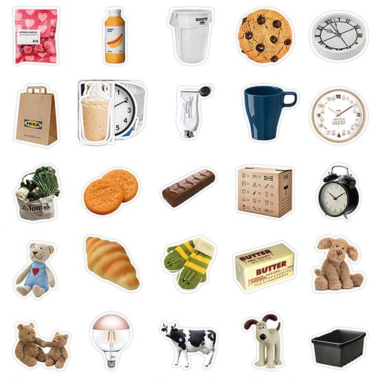 다꾸 폰꾸 리무버블 스티커 세트 No.S2 60장 세트