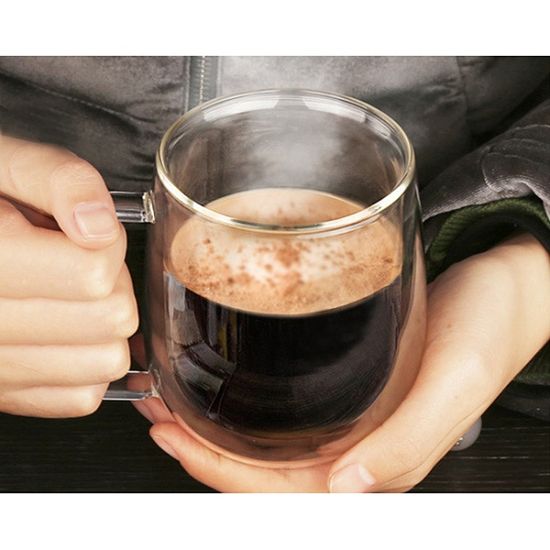 [로하티]클라인 손잡이 이중 유리컵/글라스잔 머그컵