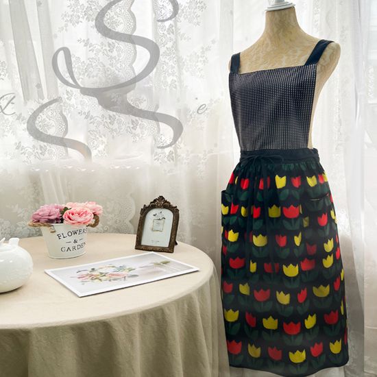 [레오네] 유니크 튤립 앞치마 어린이집 카페 공방 