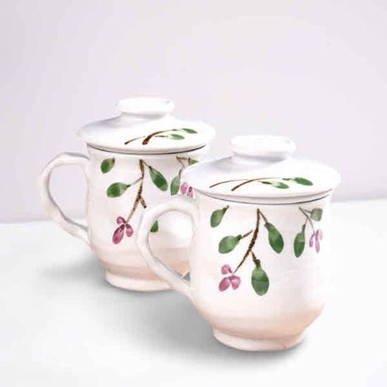 백자 야생화 머그 다기세트 (2인구성)(WBD5E55)