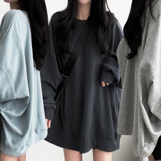 여자루즈핏 맨투맨 오버핏 티셔츠 긴팔 여성 롱맨투맨