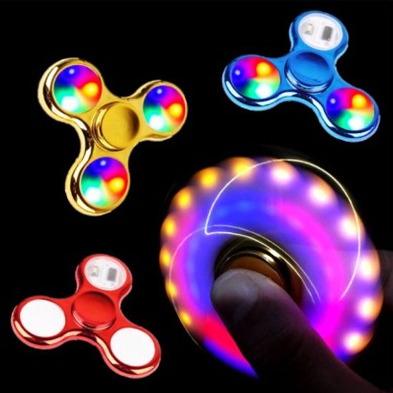 LED 레인보우 야광 메탈 피젯 스피너 푸쉬팝 팝잇
