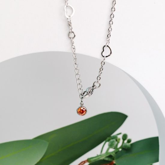 써지컬스틸 차밍 탄생석 하트 체인 팔찌 발찌