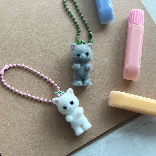 먼지 고양이 군번줄 키링