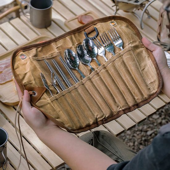 캠핑 캔버스 커틀러리 세트(WCBCEC4)