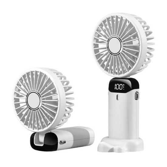 5단 파워 LED 휴대용 선풍기(스트랩+거치대 포함)