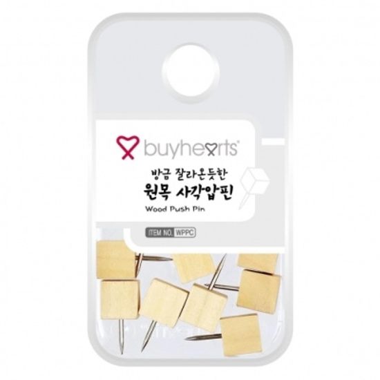 [바이하츠] 원목사각압핀 [개/1] 352786