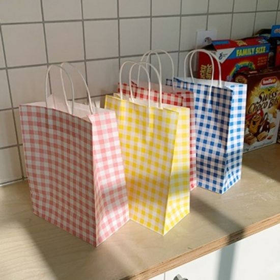 Check Handle Paper Bag 체크쇼핑백(2장)
