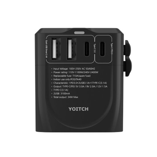 유니티PD 34W 여행용 해외전용 USB C타입 PD 4포트 고