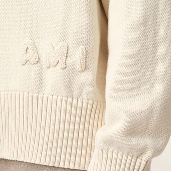 아미 AMI 크로셰 스티치 하트 로고 코튼 니트 가디건