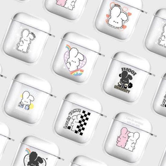 에어팟1/2 투명 하드 케이스 포소미(키링포함)