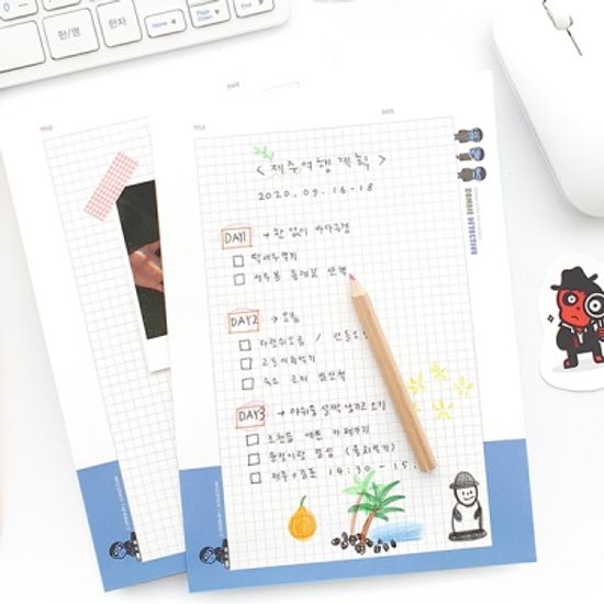 제이로그 넉넉한 A5 노트패드-좀비탐정(100매) 2 TYPE