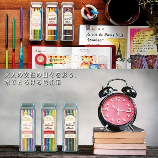 펜텔 수채색연필 스틱 12색+워터브러쉬 Vistage GSS1