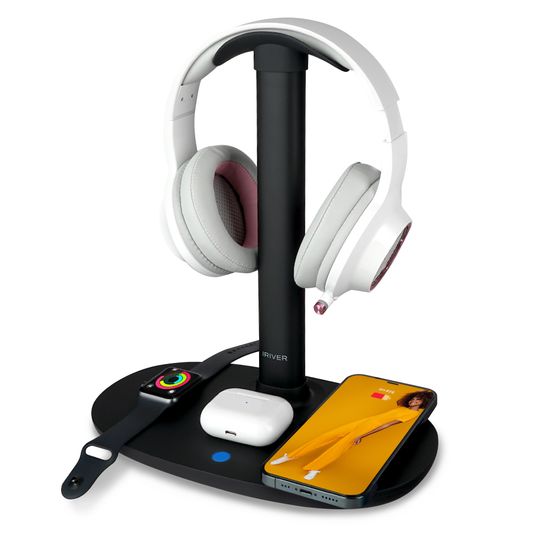 아이리버 4in1 15W 무선 충전 거치대 헤드폰 거치대