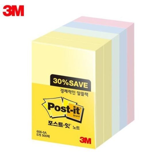 3M 포스트잇 노트 알뜰팩 656-5A [00031890]