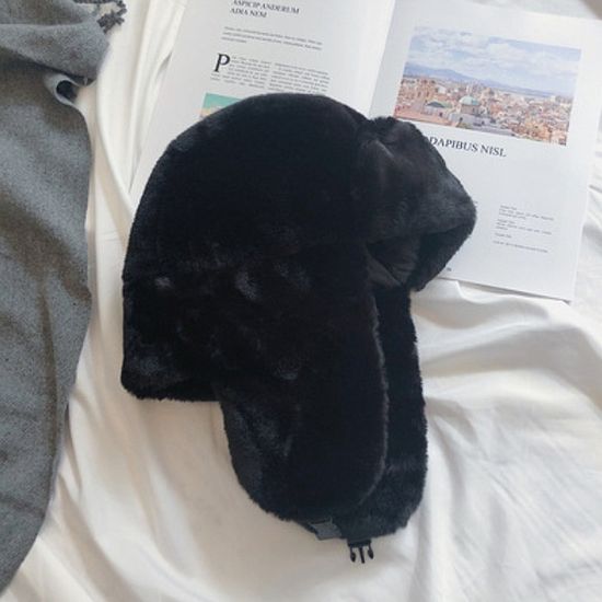 풍성한 귀달이 군밤모자(블랙)/ 겨울 방한모자