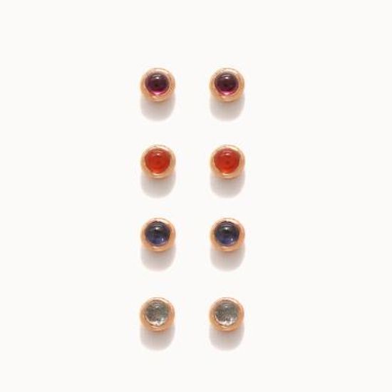 제이로렌 0M01740 탄생석 원석 로즈골드 실버귀걸이