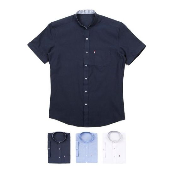 남자셔츠 차이나카라 포켓 반팔셔츠