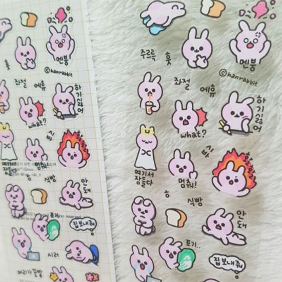 한토끼 이런식빵! 투명스티커
