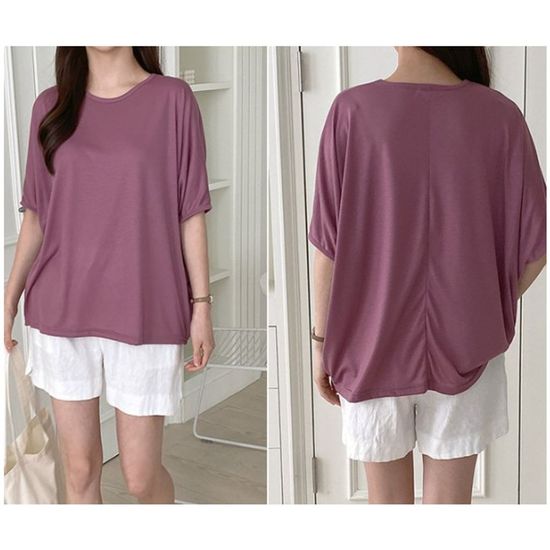 여자 빅사이즈 여성 반팔티 가오리핏 스판(WFE93F9)