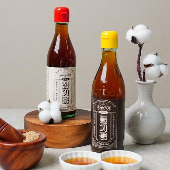 [미미방앗간] 통들깨 100% 순수 들기름 350ml x 2병