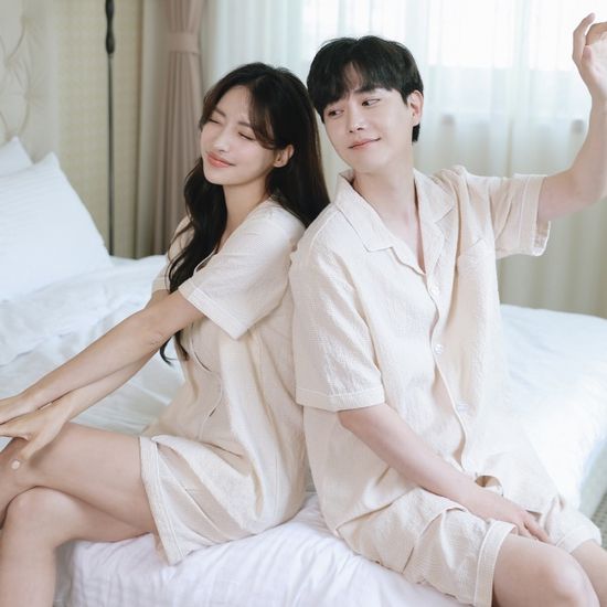 잔체크 브라캡 잠옷 커플잠옷(빅사이즈 추가)