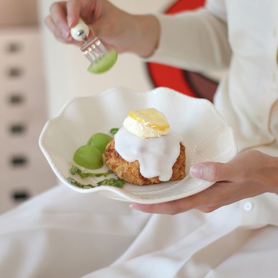 플로라 웨이브 플레이트 S 디저트접시 홈카페 식기