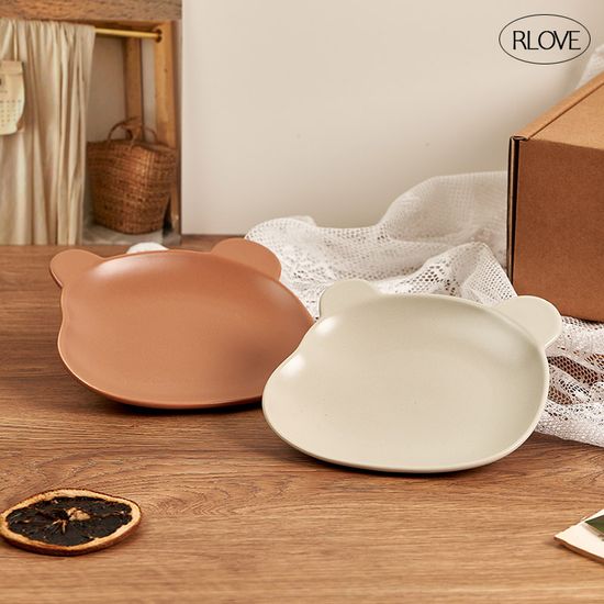 크리미 도자기 곰돌이 접시 2개 선물세트(+엽서,박스)