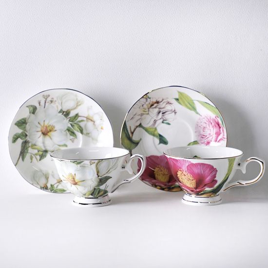  레트로 본 차이나 커피잔세트 200ml 2종 택1