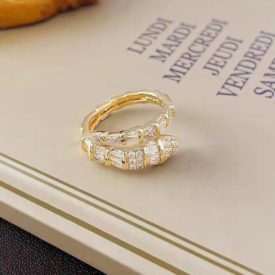 힙한 뱀 스네이트 큐빅 반지 써지컬 재물 행운 우정링