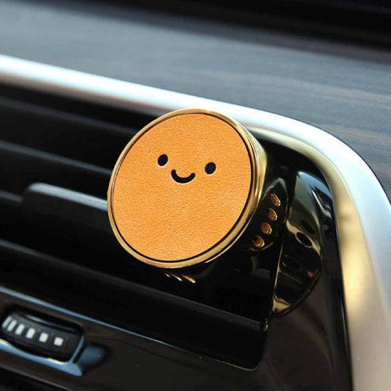 에멜시 가죽 스마일 송풍구 클립형 차량용 방향제 