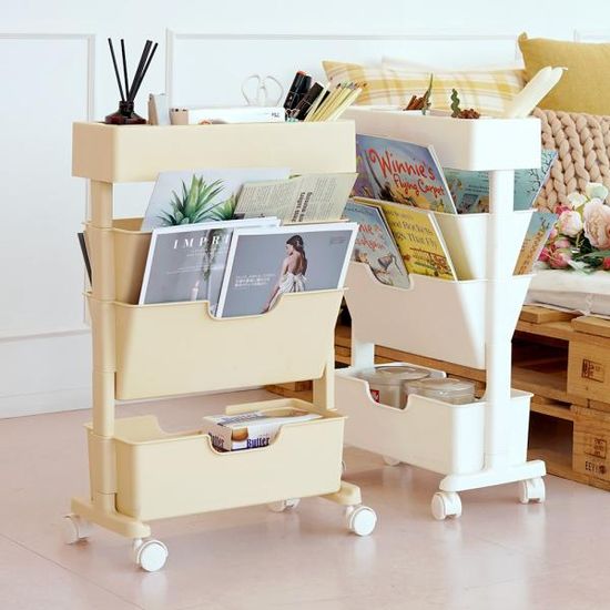 국내생산 모던슬림 북트롤리 4단-6단 이동식 책꽂이