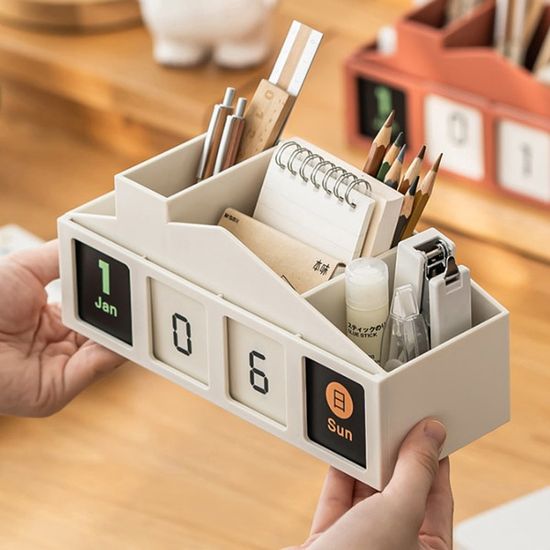 집모양 디자인 만년 달력 연필꽂이 2color