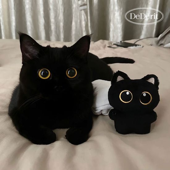 [데데리트]검정 고양이 깜냥이 인형 키링 열쇠고리