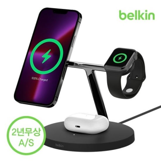 벨킨 맥세이프 3in1 15W 무선 충전 스탠드 WIZ017kr