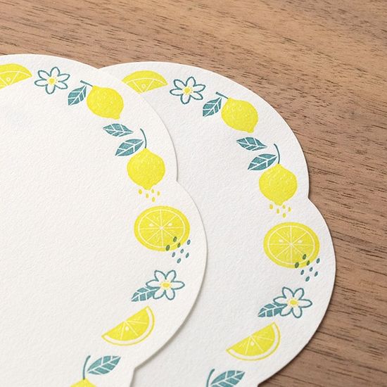 Letter Set Letterpress Die-cut - Lemon