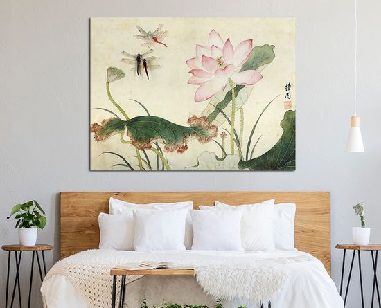 김홍도 연꽃 그림 민화 풍수 인테리어 거실 액자