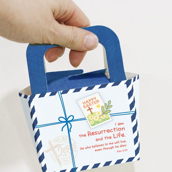 부활절 달걀 2구 종이백 20개_편지(블루)