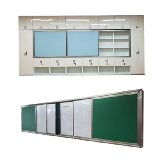 카모스 전면수납장 칠판(강철,7장)1290x5400mm