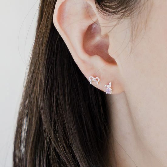 실버925 문스톤 토끼 피어싱