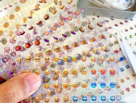 4종 이모지 이모티콘  다꾸 데코 스티커 노트북 장식